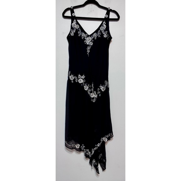 VTG R&M Richards Mesh Embroidered Dress Size 10 Fairy Grunge Whimsigoth Romantic - Picture 1 of 7